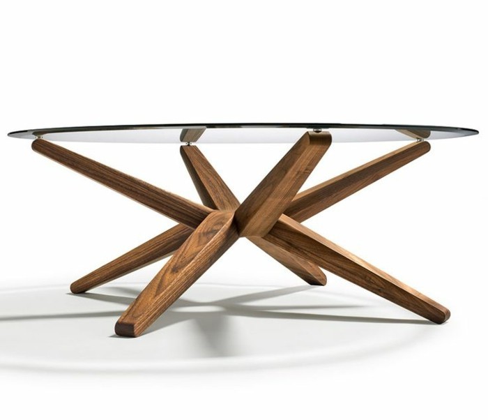 Table basse design bois ovale