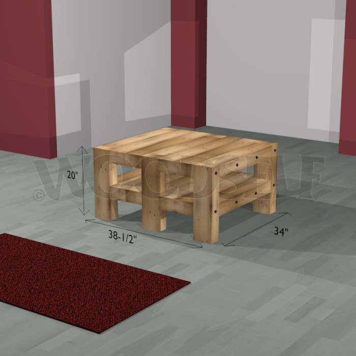 Table basse bois plan