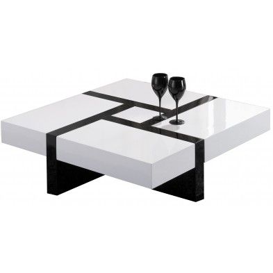 Table basse carrée noir et blanche