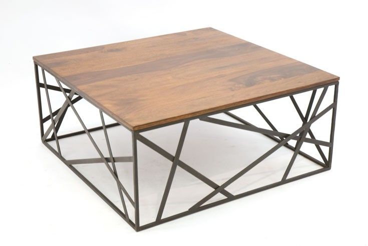 Table basse bois et metal diy