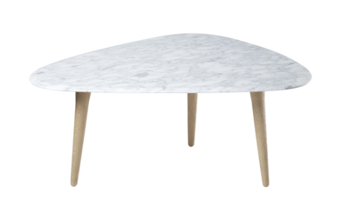 Table basse forme haricot marbre