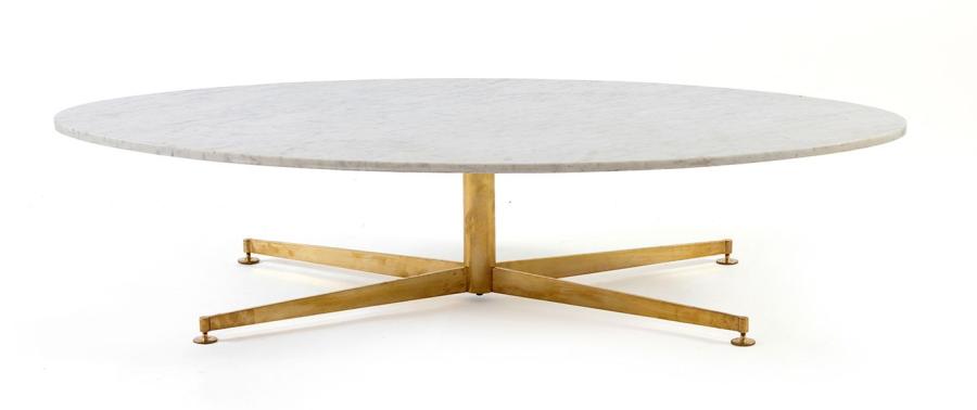 Table basse ovale marbre blanc
