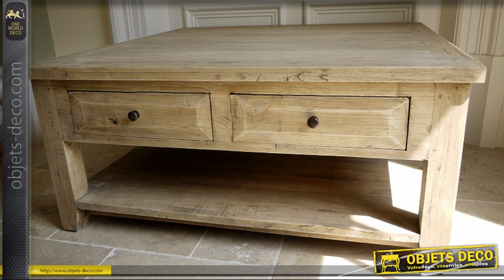Table basse en bois style campagne