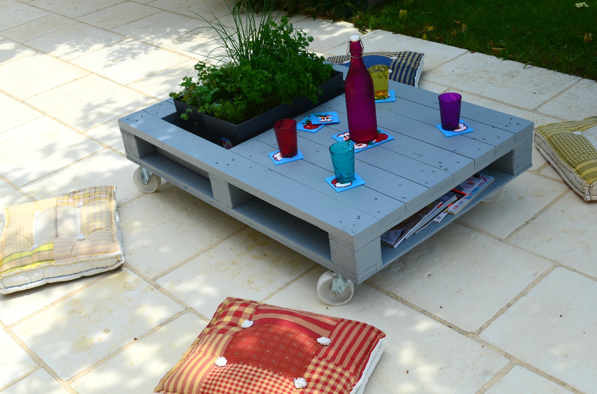 Table basse exterieure palette