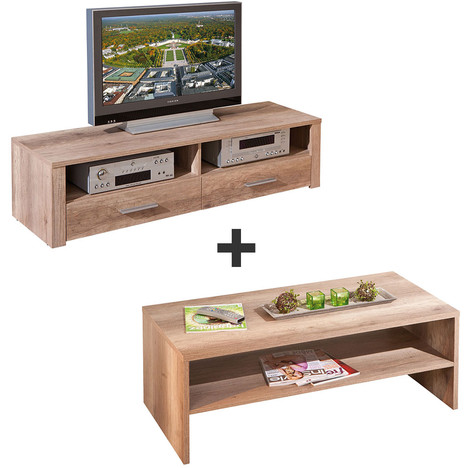 Ensemble table basse et meuble tv scandinave