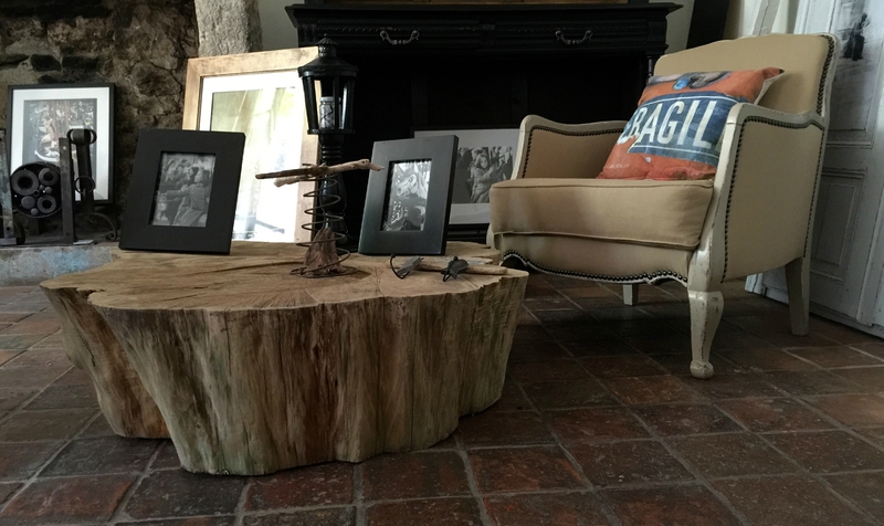 Table basse en tronc de bois