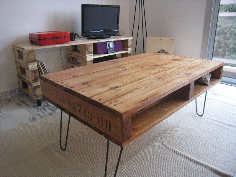 Table basse palette commande