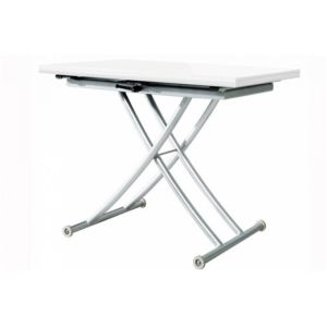 Table basse relevable carrera xl blanc laqué