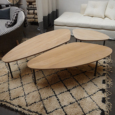Table basse bois triangulaire
