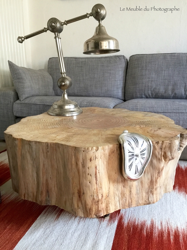 Table basse rondin bois