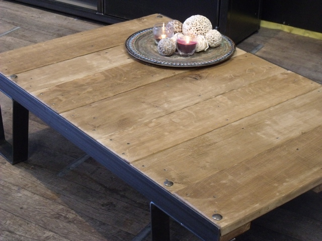 Table basse palette metal