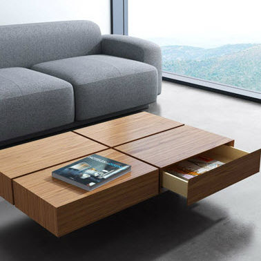 Cube de bois table basse