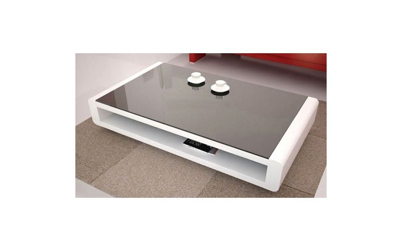 Table basse miami bois vintage et verre