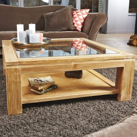 Table basse vitrée pas cher