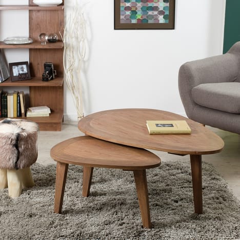 Table basse bois goutte