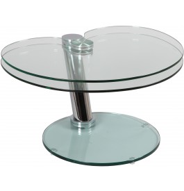 Table basse design en verre pivotant