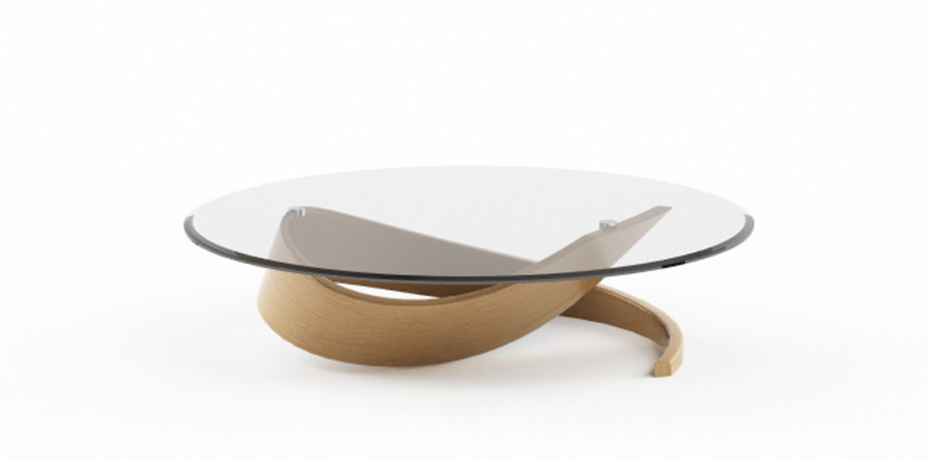 Table basse verre bois design