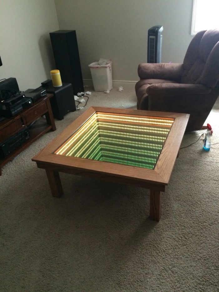 Creer table basse aquarium