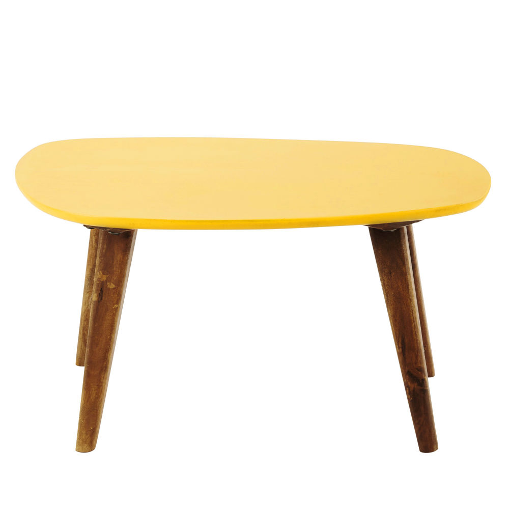 Table basse oval bois