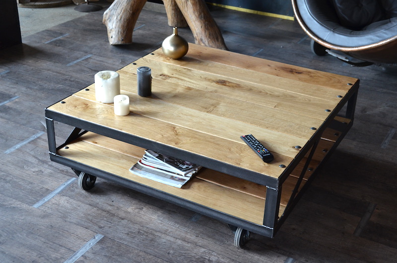 Fabriquer une table basse bois metal