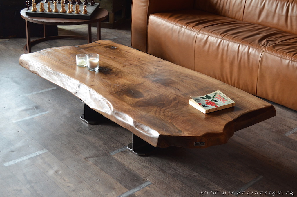 Table basse bois contemporaine
