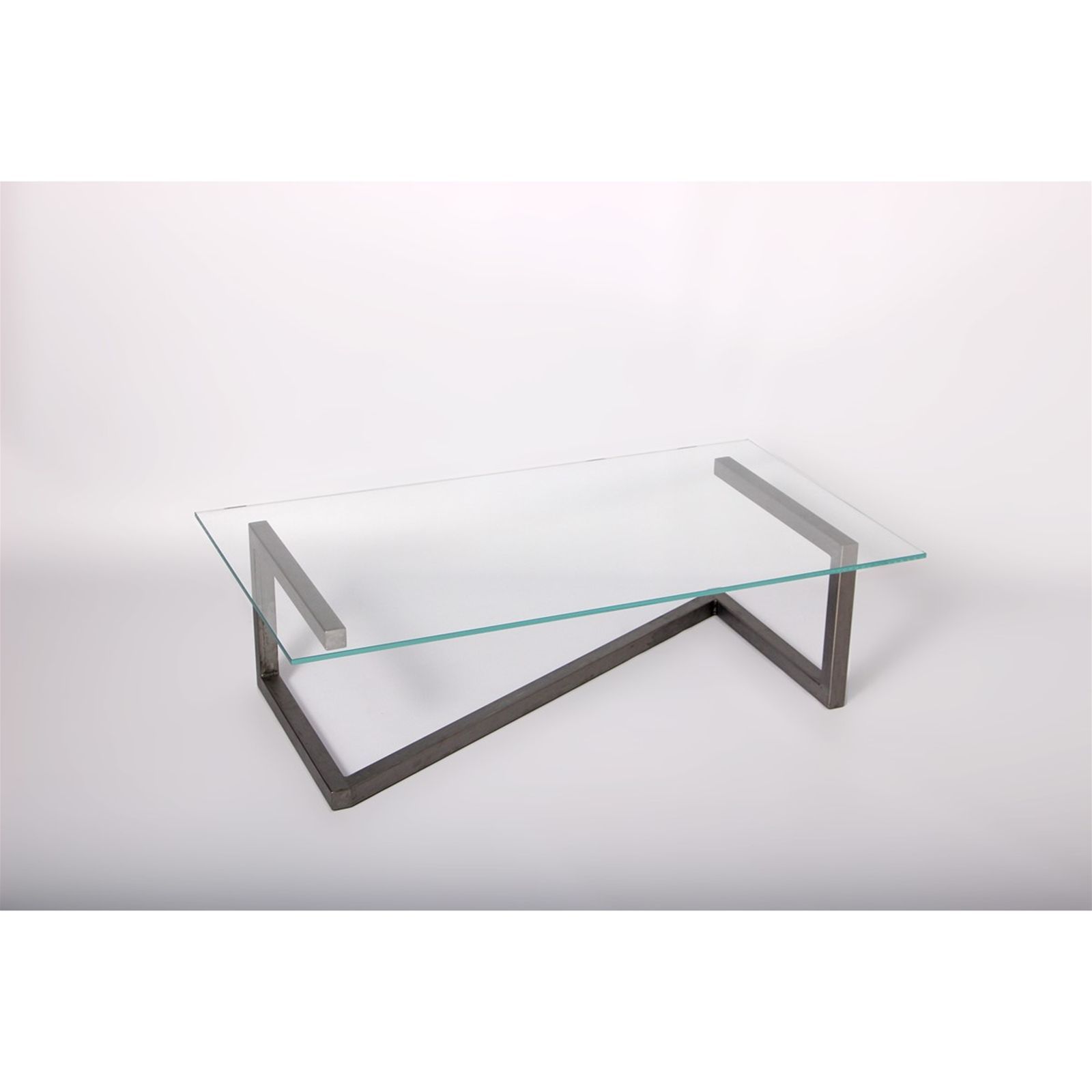 Table basse design verre et acier