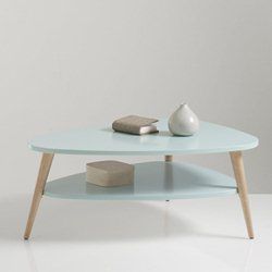 Table basse vintage double plateau jimi blanche