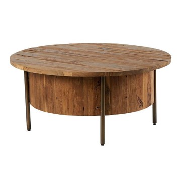 Table basse relevable ronde bois
