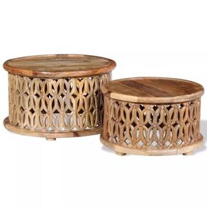 Table basse ronde et bois