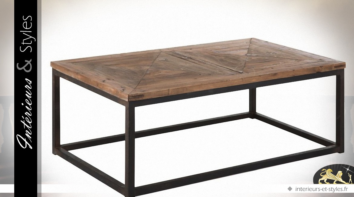 Table basse bois marqueterie