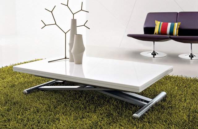Table basse relevable pour exterieur