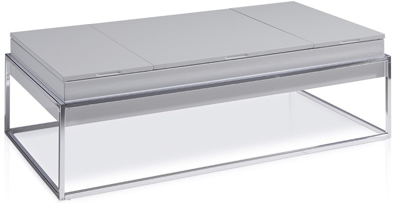 Table basse relevable chrome