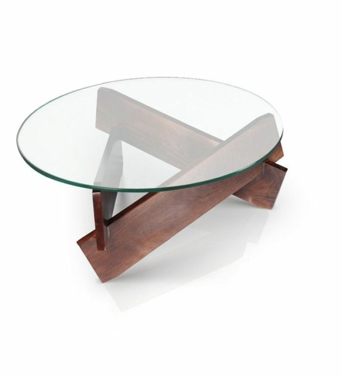 Table basse salon verre bois