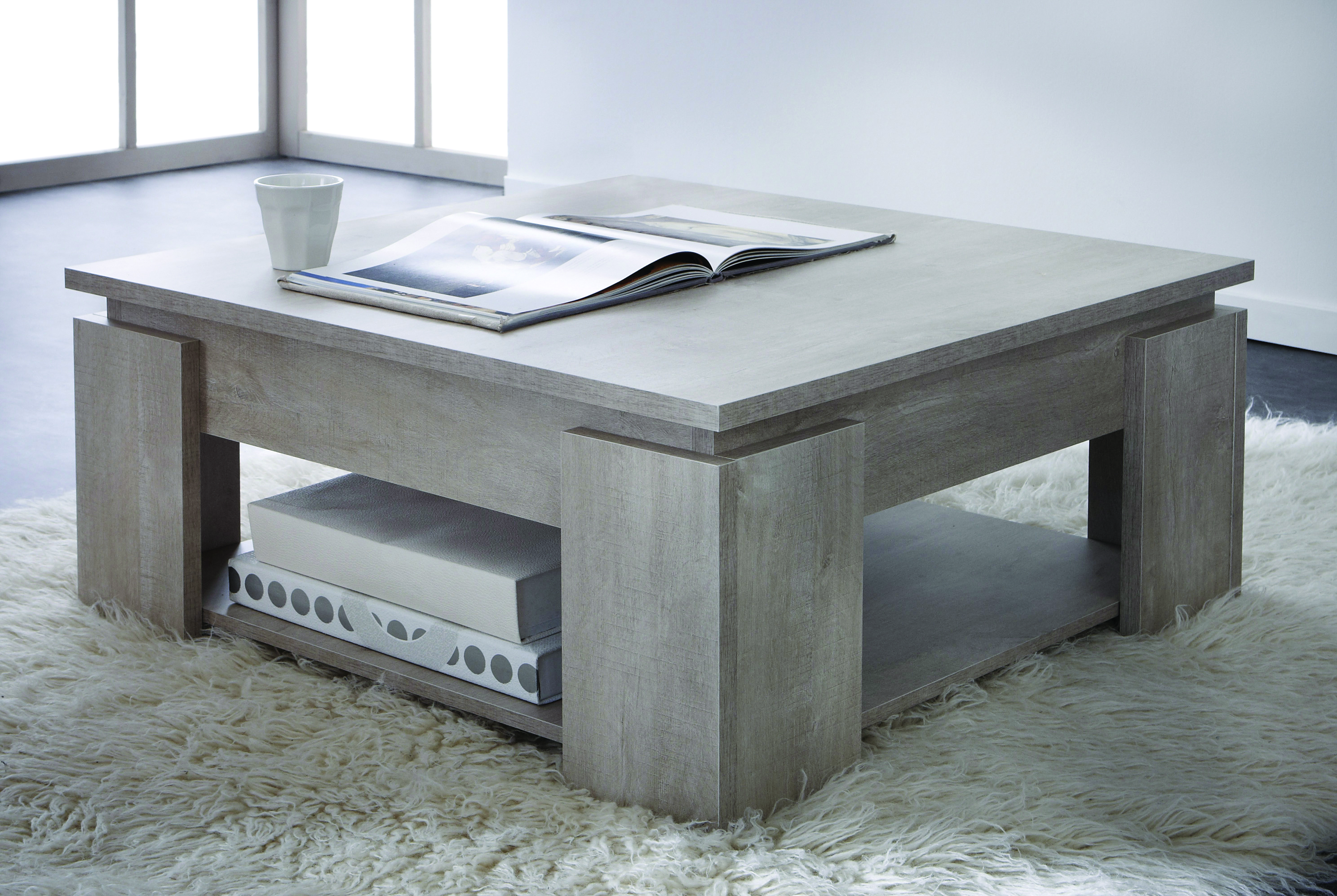 Table basse contemporaine bois clair