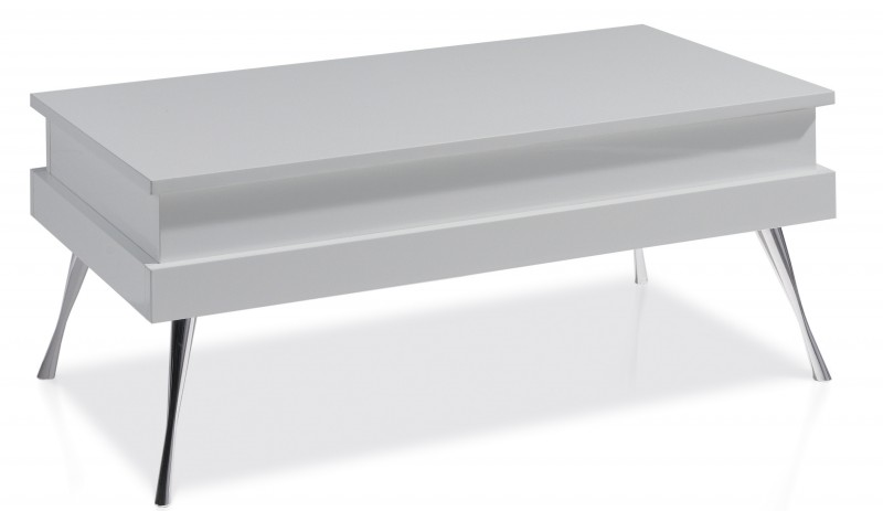 Table basse relevable chrome