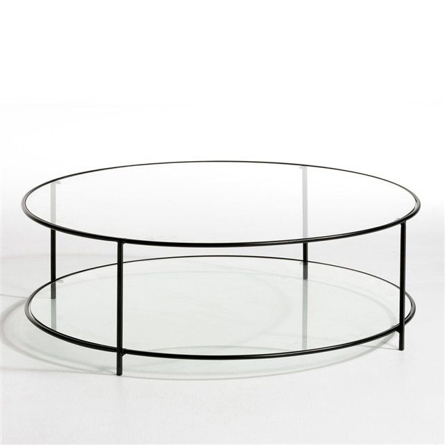 Table basse ronde de salon en verre