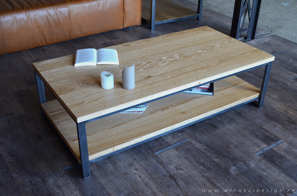 Meuble table basse bois