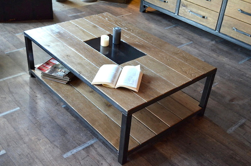 Table basse indus en bois