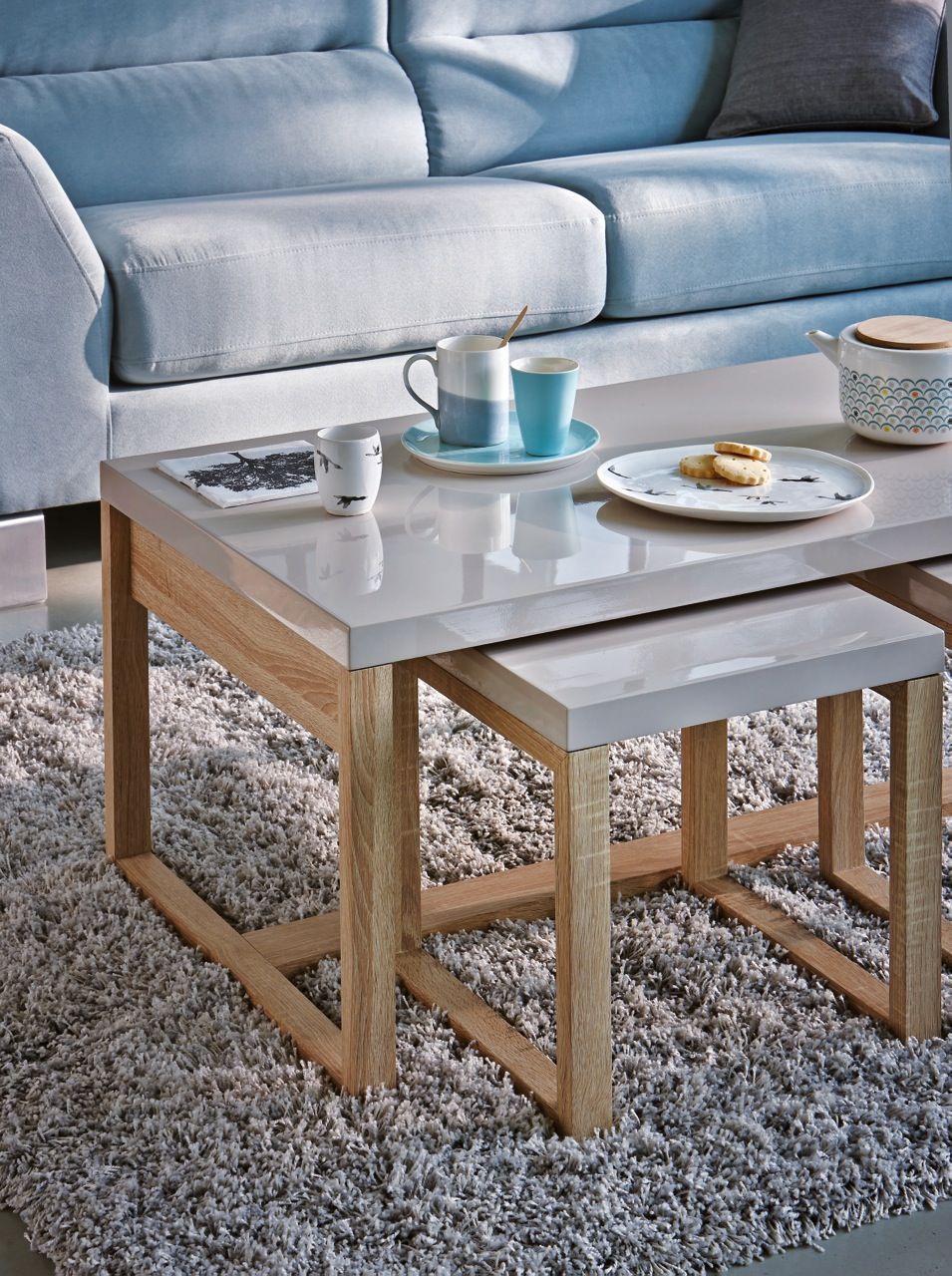 Table basse gigogne taupe