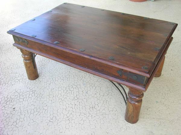 Table basse salon bois exotique