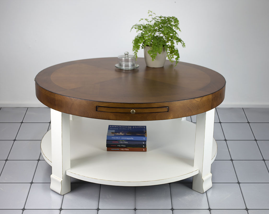 Table basse ronde merisier - Mobilier design, décoration d'intérieur