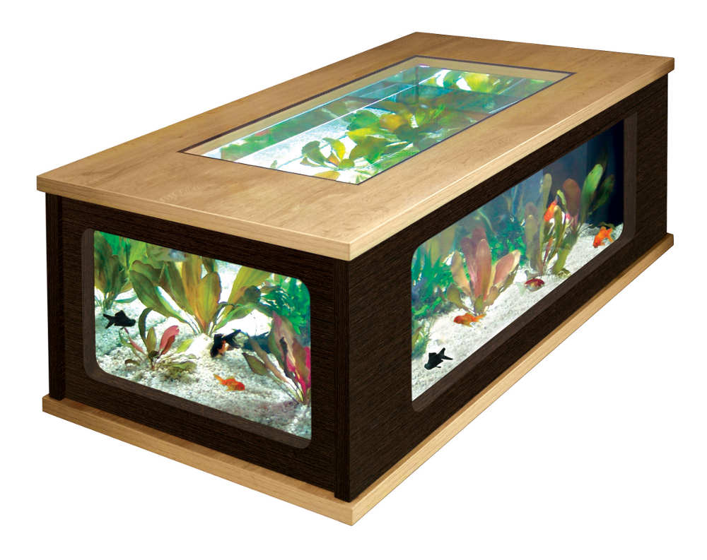 Table basse aquarium en soldes