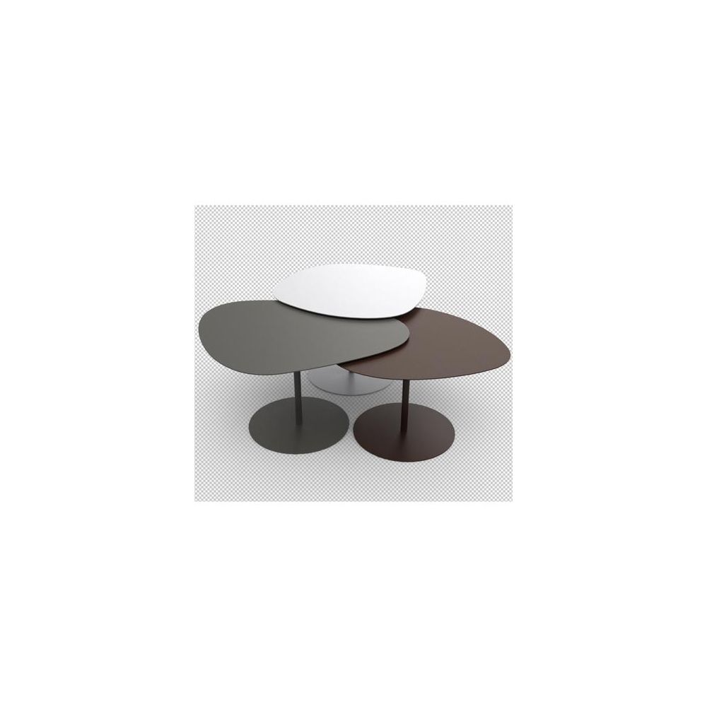 Table basse gigogne blanc taupe