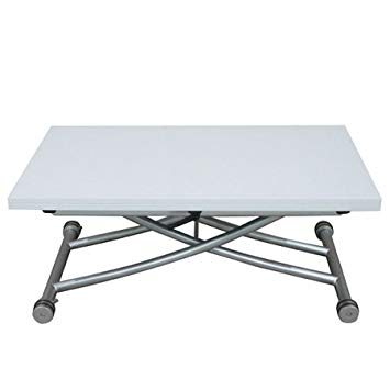 Table basse relevable laquée blanc
