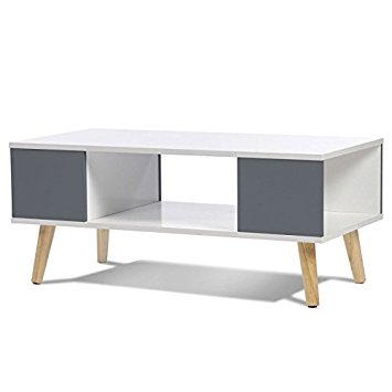 Table basse scandinave blanc et gris