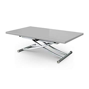 Table basse relevable extensible noir et blanc studio