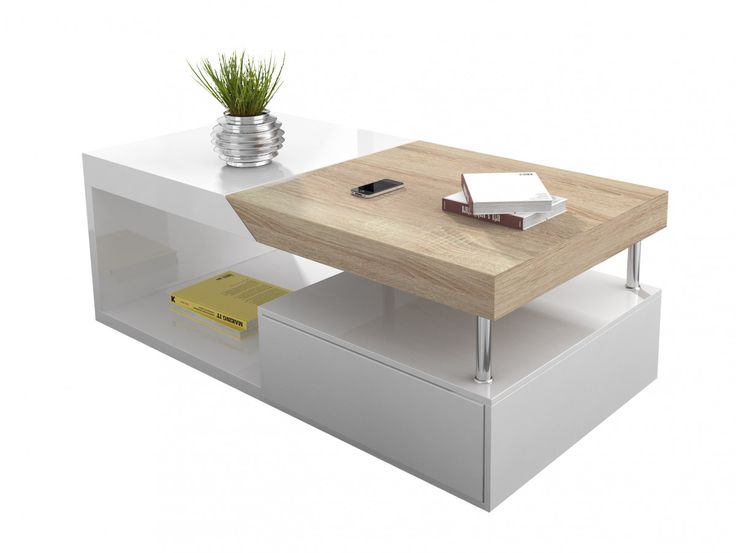 Petite table basse blanc et bois