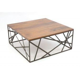 Table basse bois fer noir