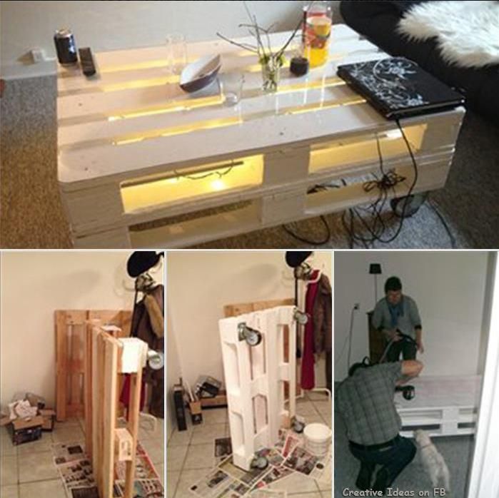 Tapis avec table basse palette