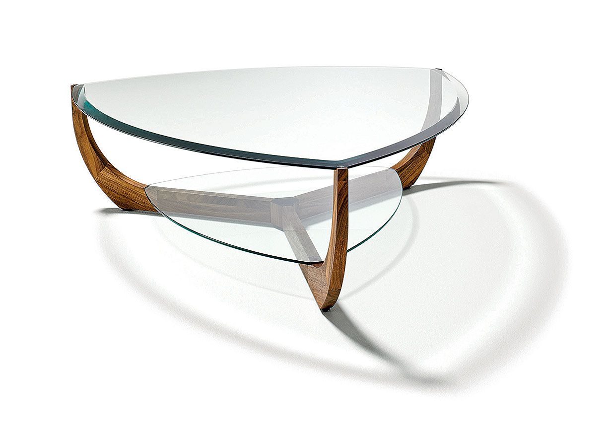 Table basse en verre triangle